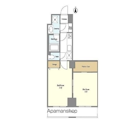 シェル中野弥生町[2K/40.13m2]の間取図