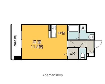 広島県広島市中区宝町[1R/33.42m2]の間取図