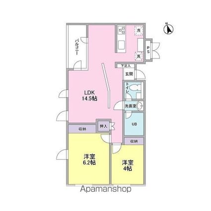 榎本ビル[2LDK/61.3m2]の間取図