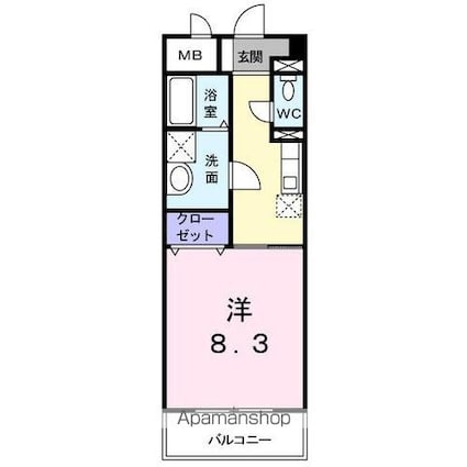 グランディール太田Ｂ[1K/29.92m2]の間取図