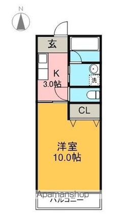 秋櫻館[1K/30m2]の間取図