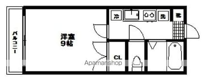 セレーノ国見[1K/28m2]の間取図