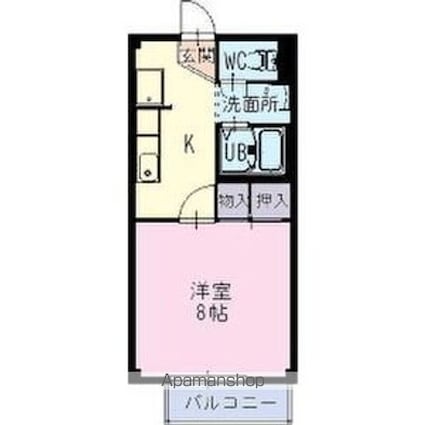 Ｓｕｒｐｌｕｓ　Ｌｉｇｈｔｈｏｕｓｅ牧野[1K/28.03m2]の間取図