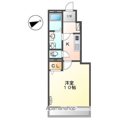 チェリーコート[1K/31.57m2]の間取図