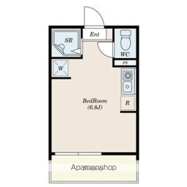 フェリシテＨＩＲＡＩ[1R/13.95m2]の間取図