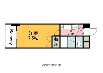広島県広島市西区横川町１丁目[1K/21.4m2]の間取図