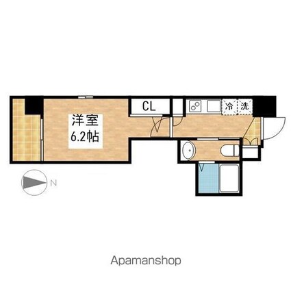 エステムコート名古屋泉プラチナムゲート[1K/21.35m2]の間取図
