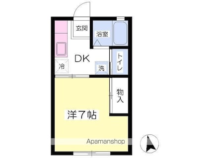 ハイツ光陽[1K/26.5m2]の間取図