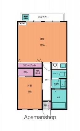 ライオンズマンション広島[1LDK/48.58m2]の間取図