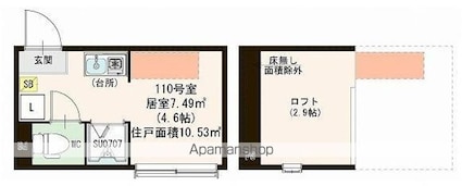 東京都杉並区久我山２丁目[1R/10.53m2]の間取図