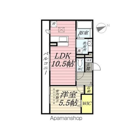 グランド　ソレイユ　Ｂ棟[1LDK/41.75m2]の間取図