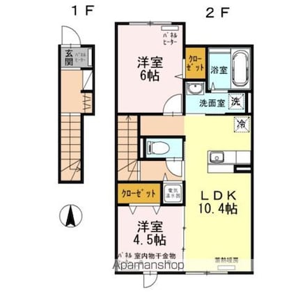 グランドールＫＲⅡ[2LDK/58.77m2]の間取図