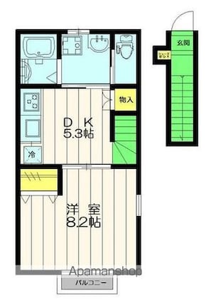第２アユタ・コート前原[1DK/33.29m2]の間取図