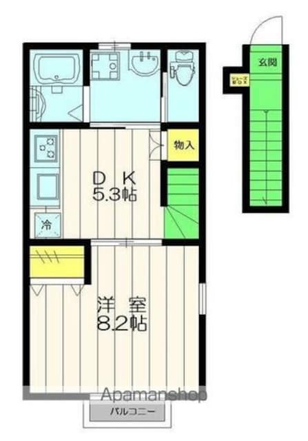 第２アユタ・コート前原[1DK/33.29m2]の間取図