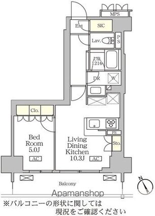 リーフシティ市川　ザ・レジデンス[1LDK/41.92m2]の間取図