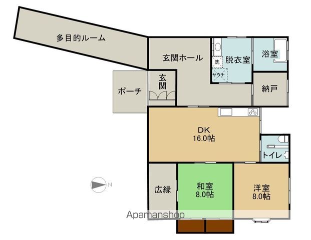 オヒラ貸家の間取り写真