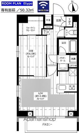 グランドコンシェルジュ新御徒町駅前[1LDK/50.32m2]の間取図