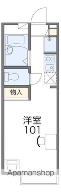 レオパレスフォーブル下馬[1K/18.56m2]の間取図