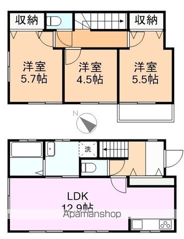 御殿場線 御殿場駅 徒歩15分 2階建 築7年の間取り写真
