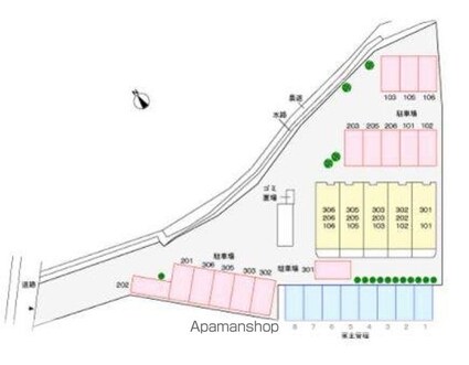 エスティガーデン[1K/27.66m2]の配置図