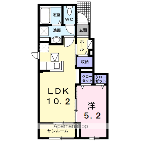 ローマアリエス．Ｂ 103 ｜ 茨城県神栖市柳川2092-166（賃貸アパート1LDK・1階・40.88㎡） その2