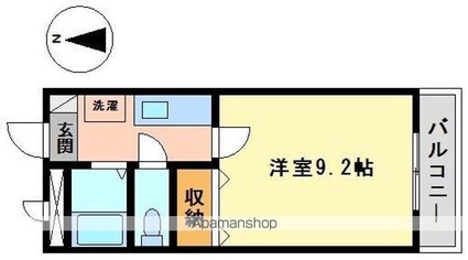 ルシオン木屋[1K/24.65m2]の間取図