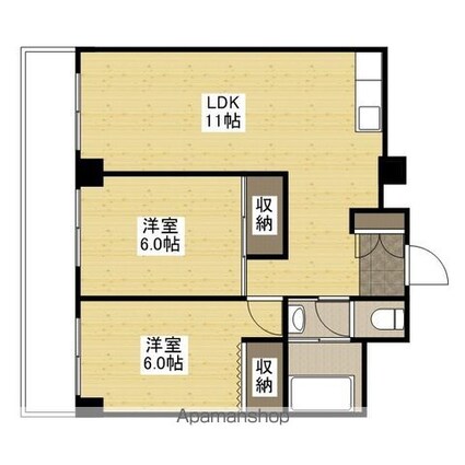 広島県広島市西区己斐上５丁目[2LDK/52.9m2]の間取図