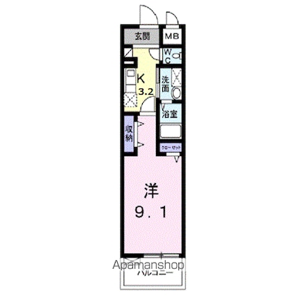 ローズエスペランサ[1K/30.4m2]の間取図
