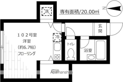 プリマヴェーラ世田谷[1R/20m2]の間取図