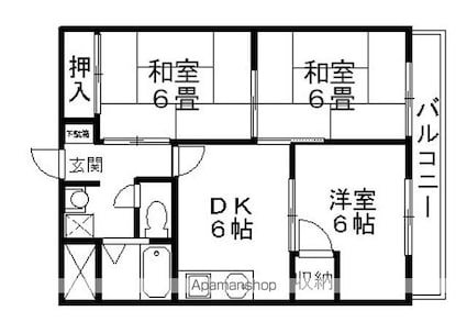 滋賀県彦根市平田町[3DK/51m2]の間取図