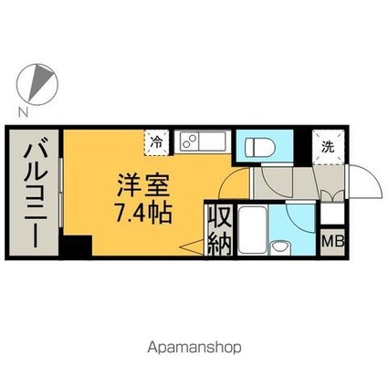 スペーシア堀田[1R/19.8m2]の間取図