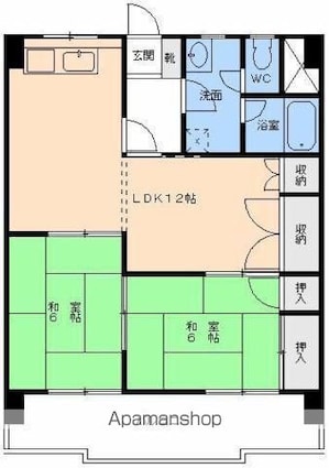 フジオハイツ[2LDK/57.59m2]の間取図