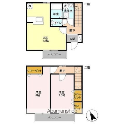 セピアコート[2LDK/68.7m2]の間取図