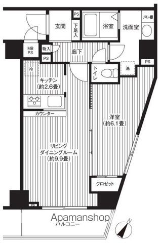 【カスタリア初台の間取り】