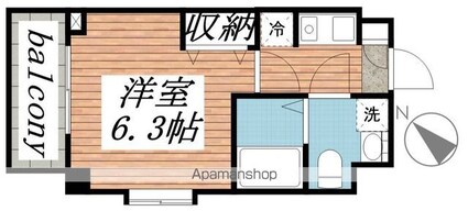 レスポワール・多摩川[1K/20.63m2]の間取図