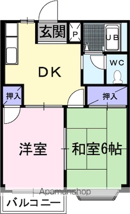 ユリカハイツ　Ⅲ[2DK/39.74m2]の間取図