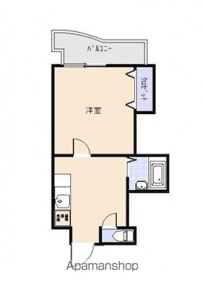 広島畳材６ビル[1DK/25.3m2]の間取図