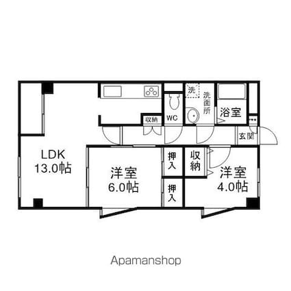 岡山県岡山市南区西市[2LDK/55m2]の間取図