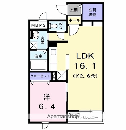 カーサ　プラシード[1LDK/52.37m2]の間取図
