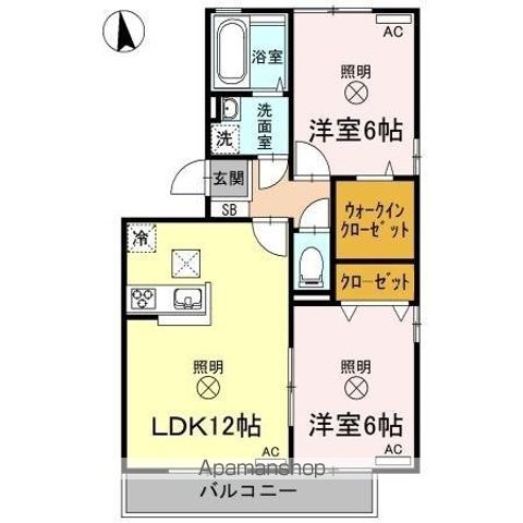 リビングタウン旭川　Ｃ棟[2LDK/56.3m2]の間取図