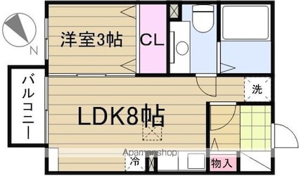 フルールパルク[1LDK/29.25m2]の間取図