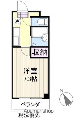 エスポワール[1K/20.16m2]の間取図