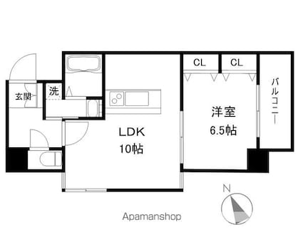 滋賀県大津市京町１丁目[1LDK/40.05m2]の間取図