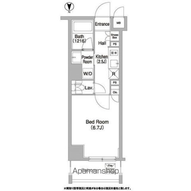 コンフォリア清澄白河トロワ[1K/23.62m2]の間取図