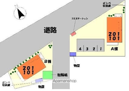 プリマベーラ　Ａ[1K/28.02m2]の配置図