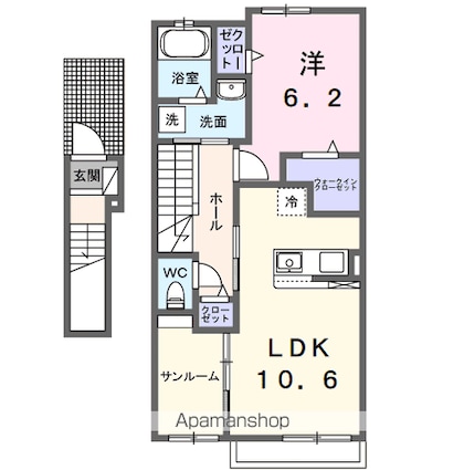 Ｋ．Ｚ　ｗｉｌｌ　Ｇ[1LDK/51.63m2]の間取図