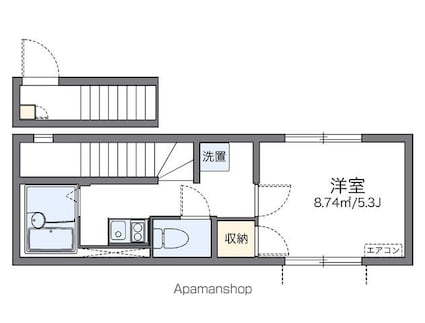 レオネクストディヴェルソ[1K/22.52m2]の間取図
