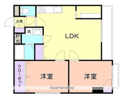 パルム加納[2LDK/60.47m2]の間取図