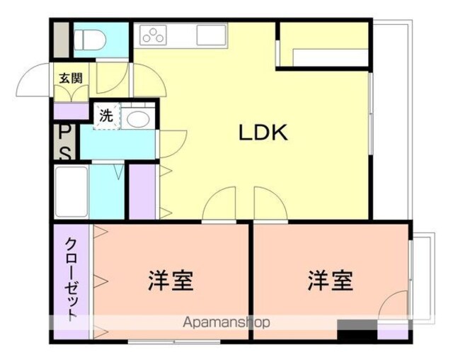 パルム加納[2LDK/64.47m2]の間取図