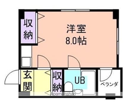 和歌山県和歌山市伝法橋南ノ丁[1K/22m2]の間取図